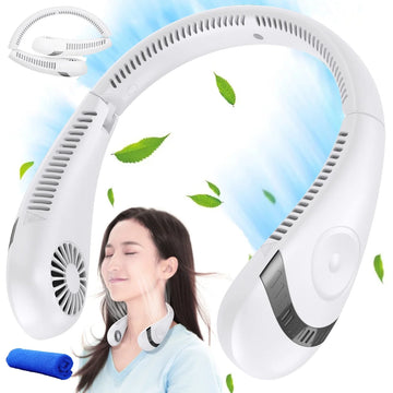 Portable Bladeless Neck Fan – 3 Speeds, 5000mAh Rechargeable Battery