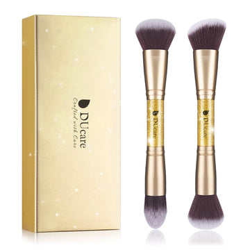 Dual-Ended Foundation & Contour Makeup Brush Set – 2Pcs