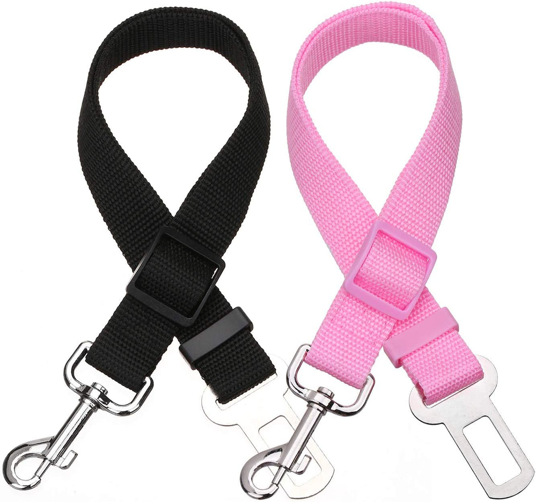 2-Pack Adjustable Pet Car Seat Belt – Dog & Cat Safety Harness
