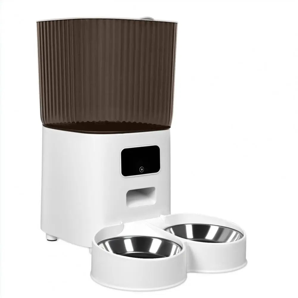 Smart Pet Feeder with Dual Bowls – 5L WiFi Automatic Food Dispenser