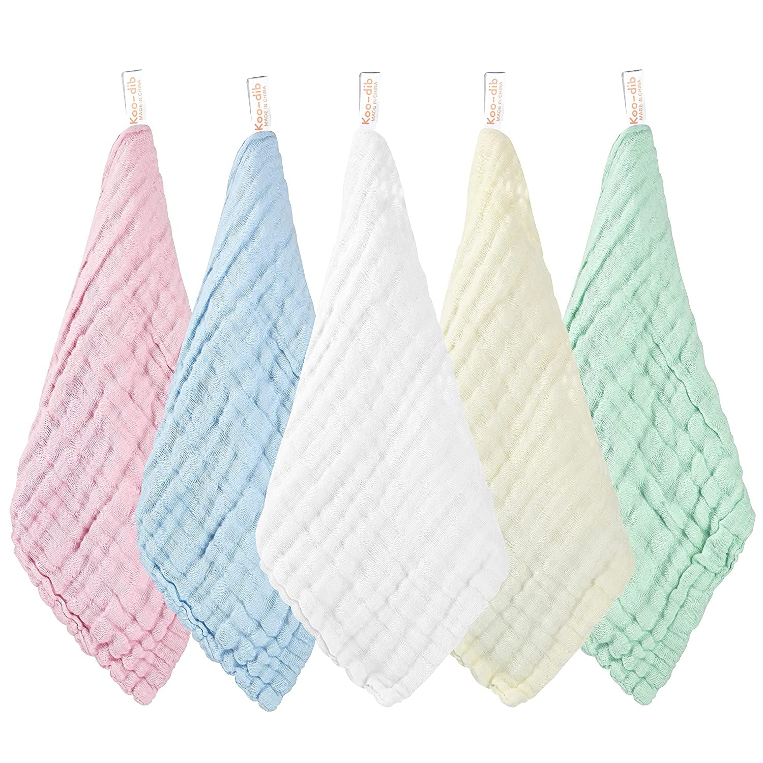 Muslin Baby Washcloths & Towels – 10 Pack Soft Cotton for Newborns