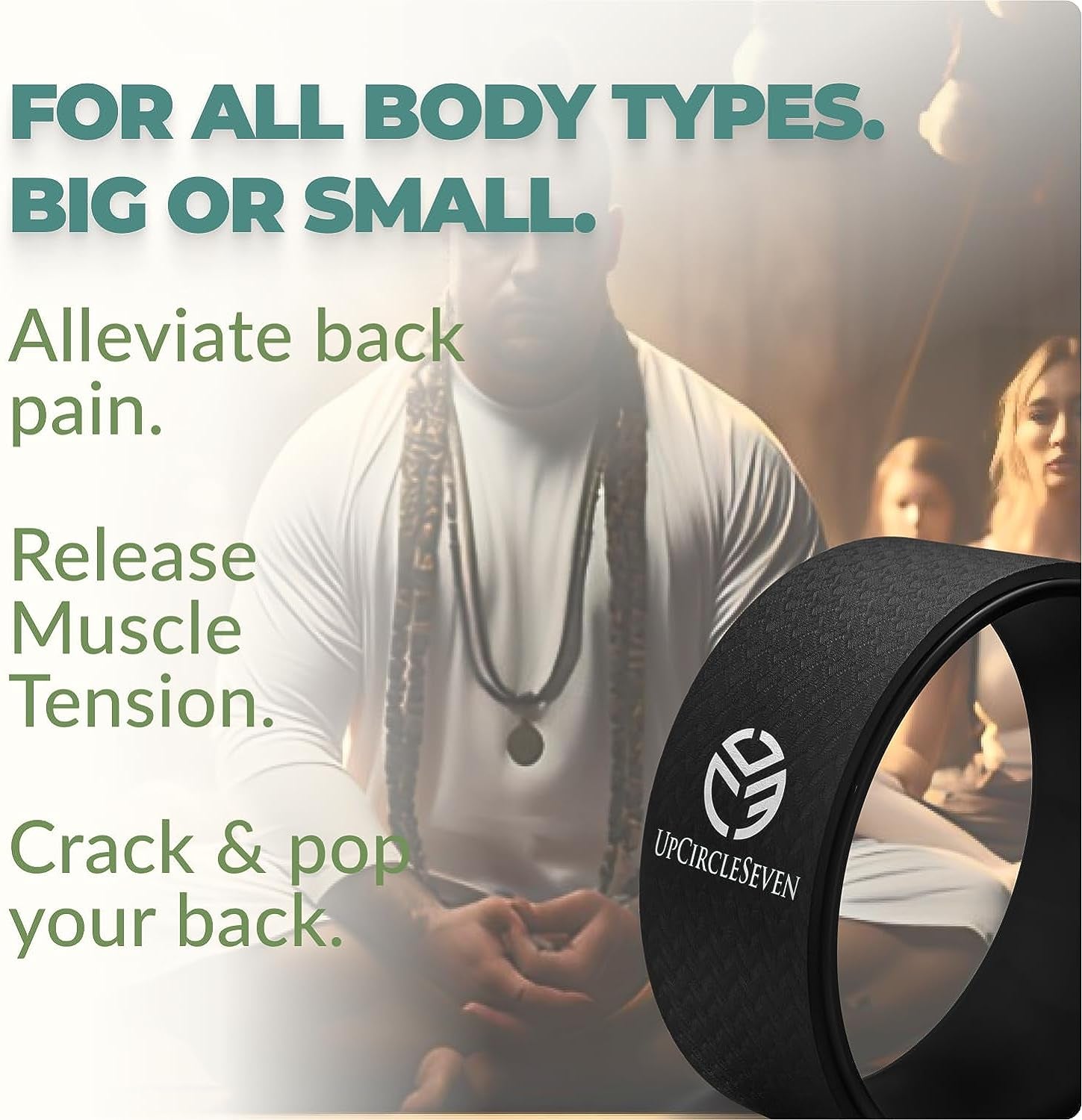 Back Roller & Yoga Wheel – Relieve Upper & Lower Back Pain