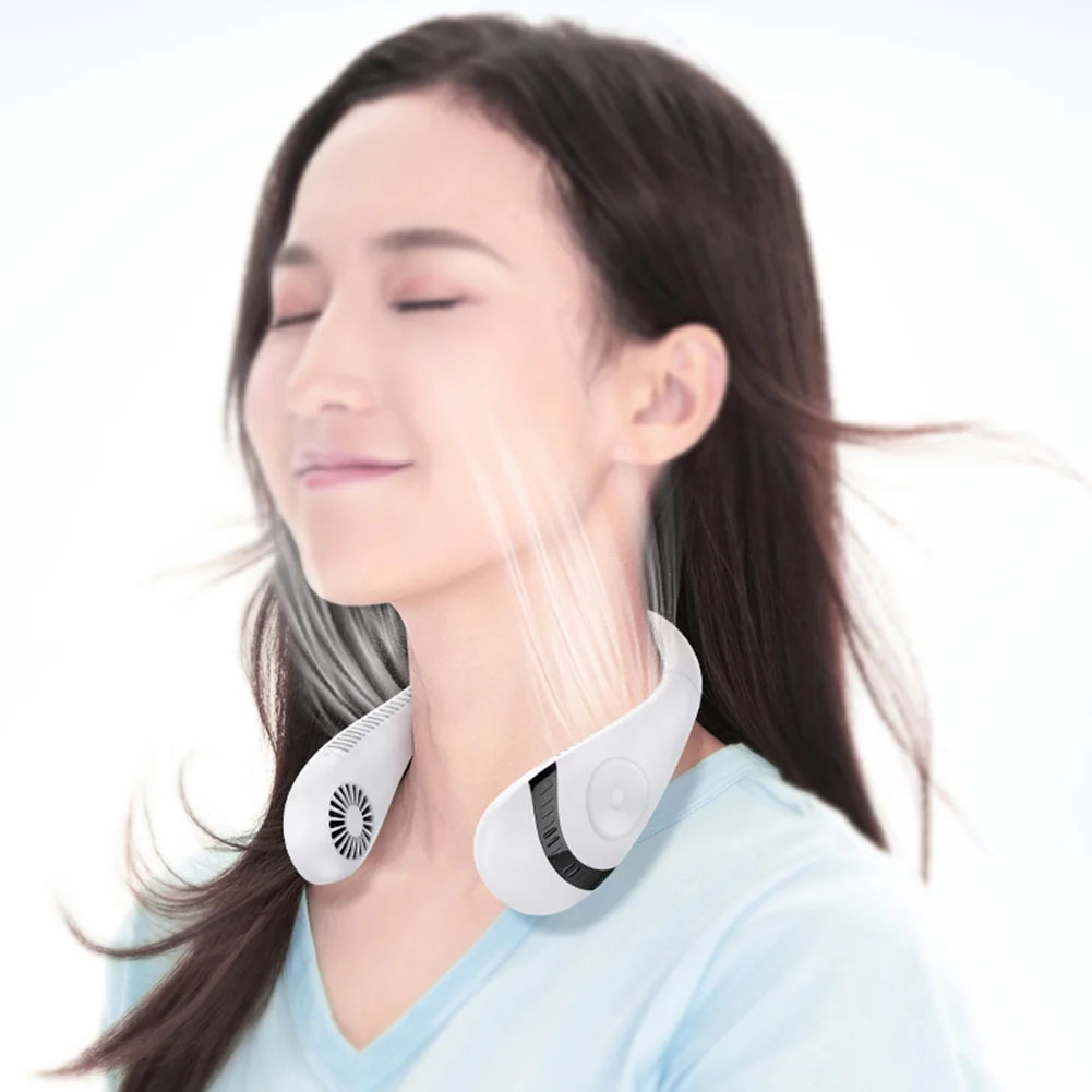 Portable Bladeless Neck Fan – 3 Speeds, 5000mAh Rechargeable Battery