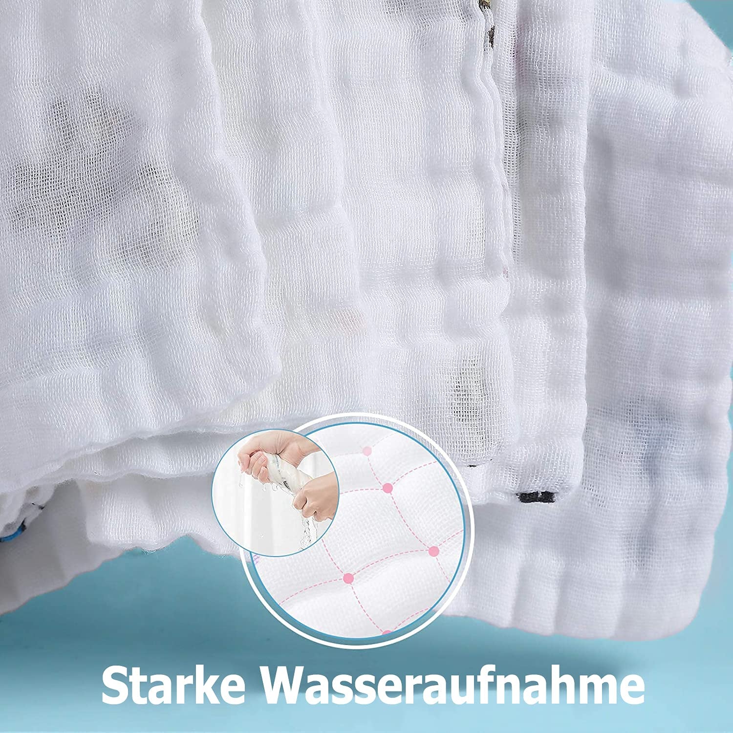 Muslin Baby Washcloths & Towels – 10 Pack Soft Cotton for Newborns