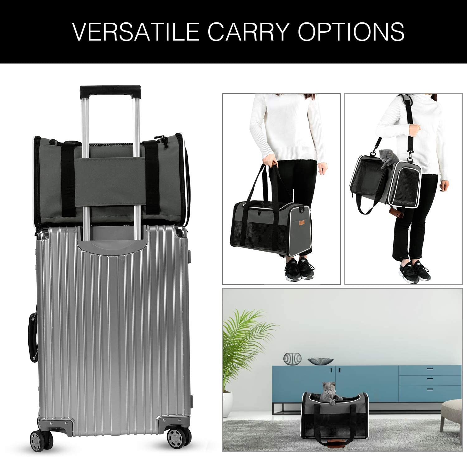 Cat & Dog Carrier – Airline Approved Soft-Sided Travel Bag