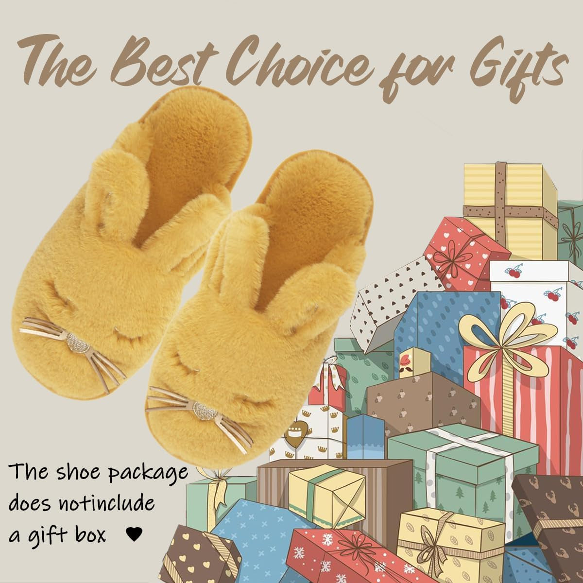 Cute Bunny Slippers for Women – Fuzzy Memory Foam Indoor/Outdoor