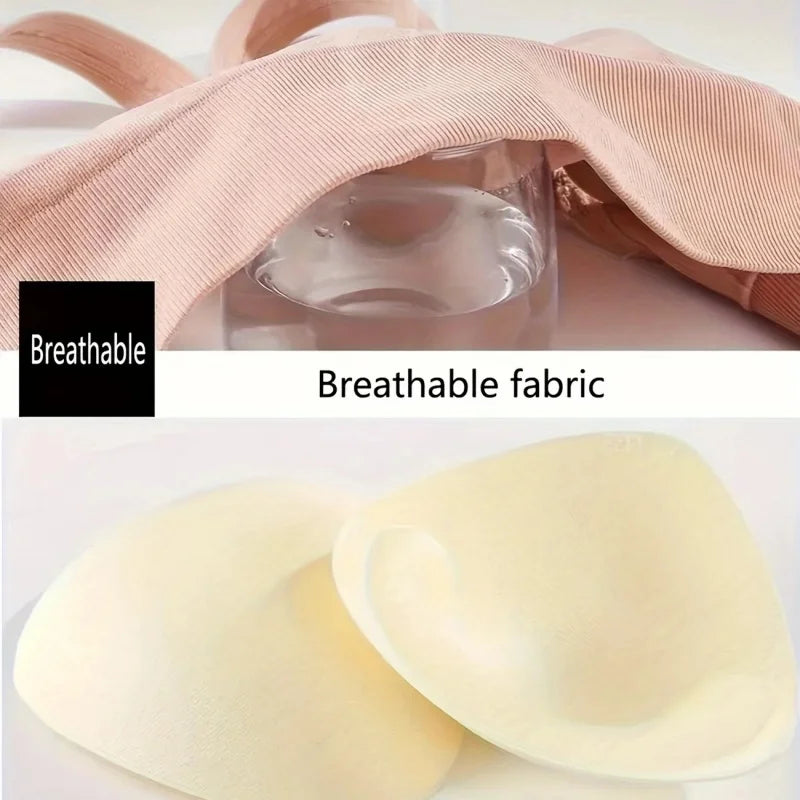 3-Pack Seamless Push-Up Sports Bras for Women – Quick-Dry, V-Neck, Jelly Cups