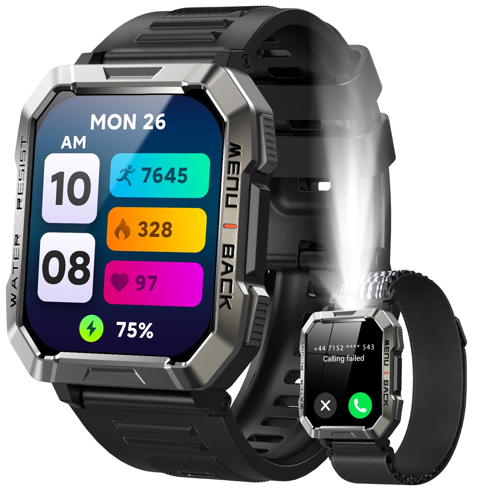 2.01'' HD Smartwatch with Bluetooth Call & 100+ Sports Modes