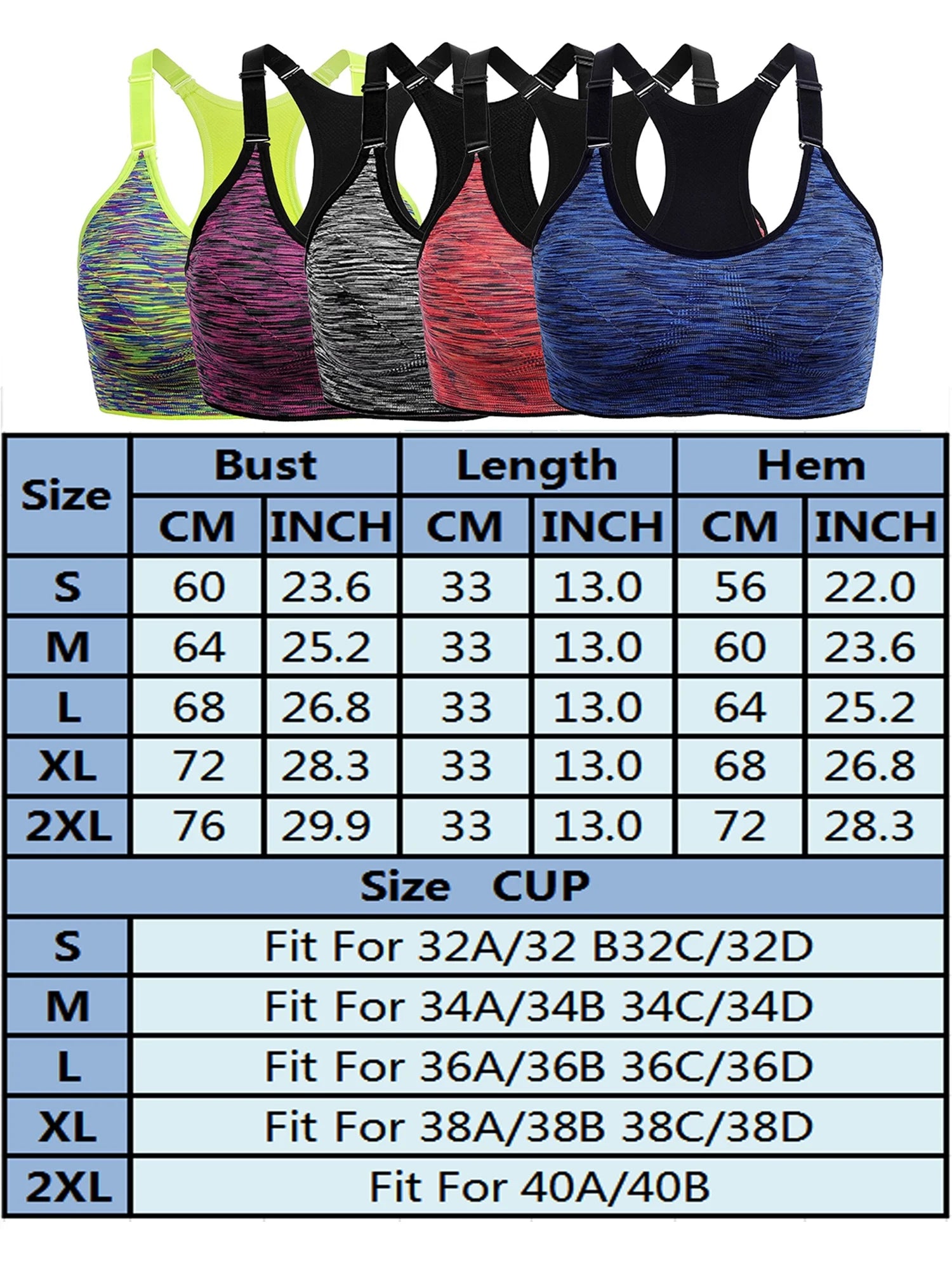 Seamless Racerback Sports Bra 2-Pack – Keyhole Mesh, Medium Impact
