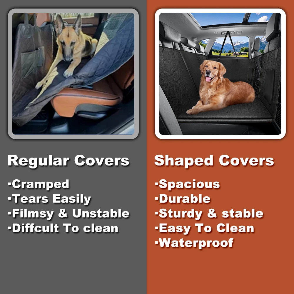 Back Seat Extender for Dogs – Waterproof PU Dog Car Seat Cover with Hard Bottom