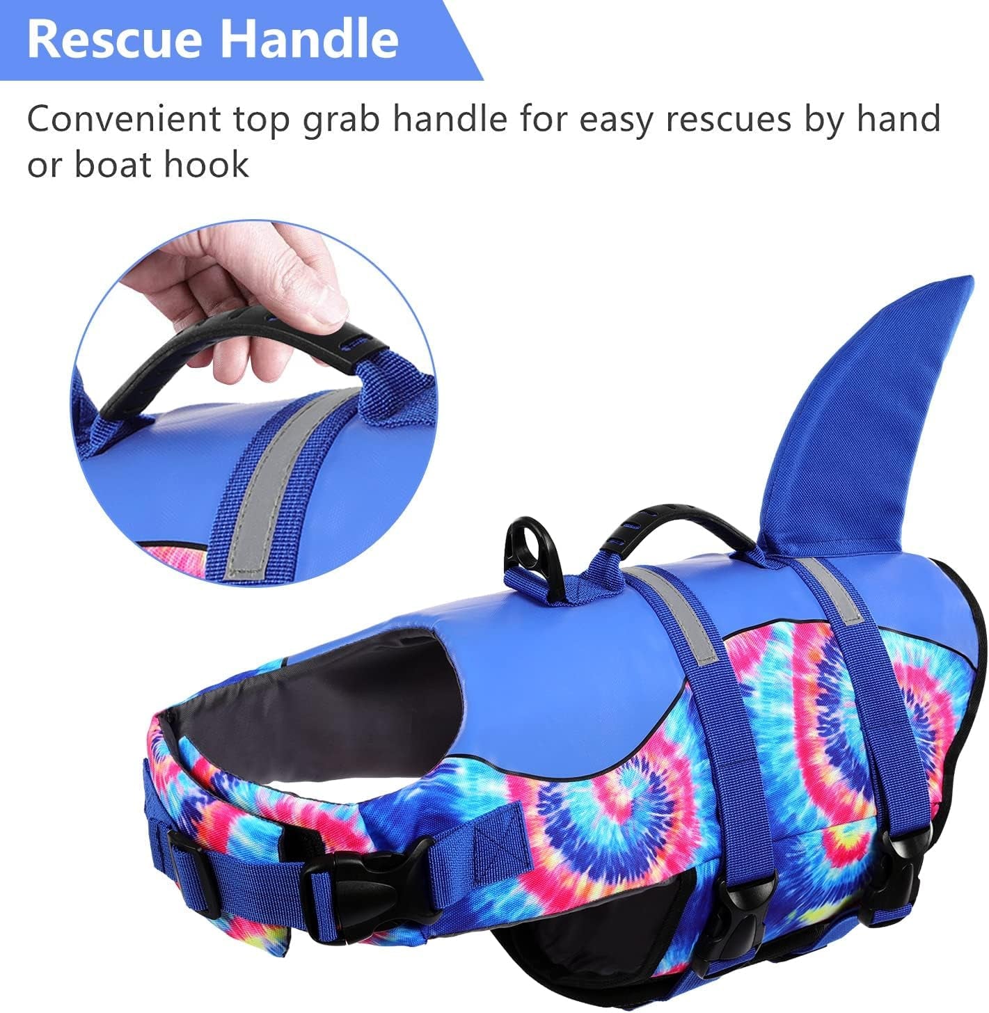 Dog Life Jacket with Floatation – Shark Safety Vest for Swimming