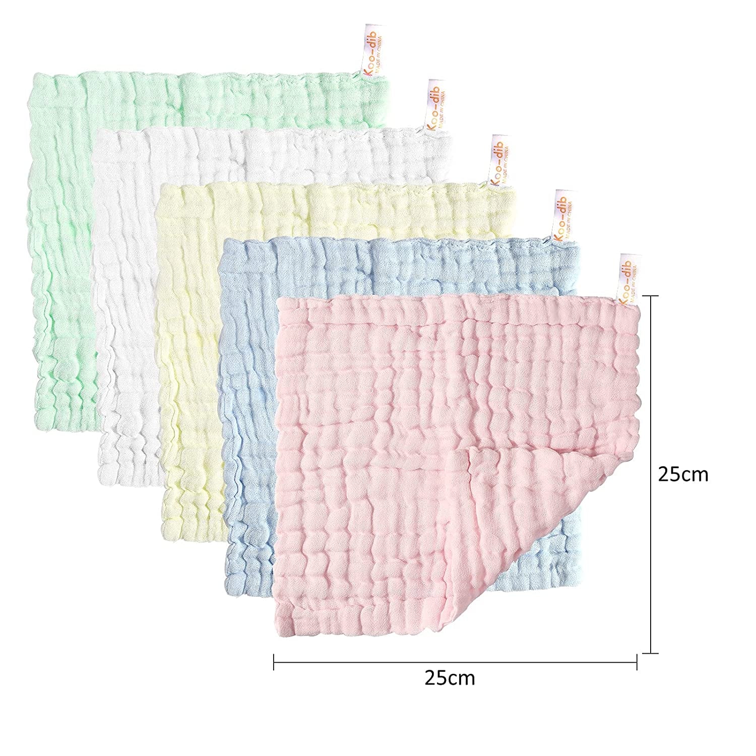 Muslin Baby Washcloths & Towels – 10 Pack Soft Cotton for Newborns