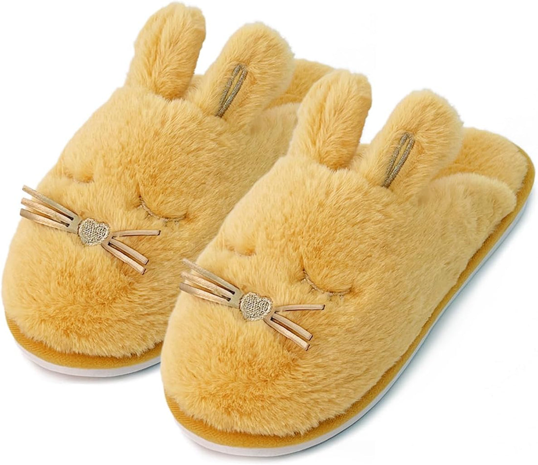 Cute Bunny Slippers for Women – Fuzzy Memory Foam Indoor/Outdoor