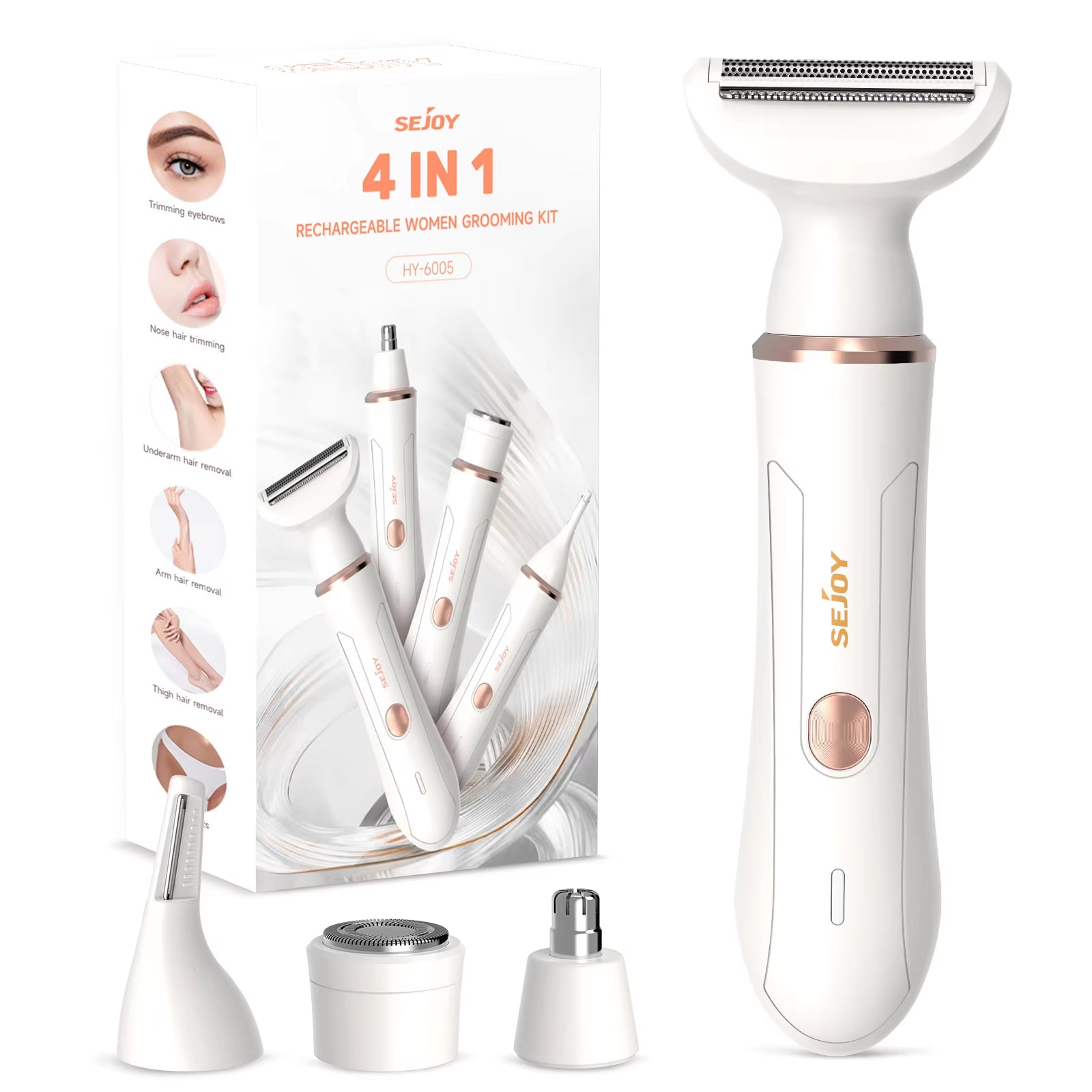 4-in-1 Electric Lady Shaver & Body Hair Removal Epilator