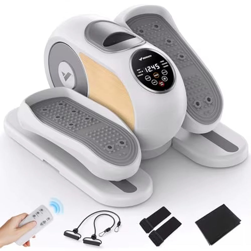 Under Desk Elliptical – Seated Pedal Exerciser with 12 Speeds & Resistance Bands