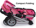 Foldable Baby Doll Stroller with Polka Dots – Adjustable Handle