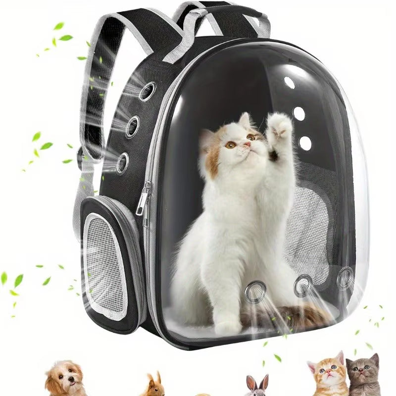 Bubble Pet Backpack Carrier – Breathable Travel Bag for Cats & Small Dogs