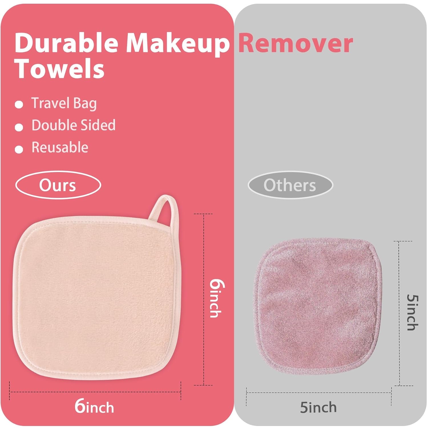 Reusable Makeup Remover Cloths – 12 Pack Microfiber Face Towels