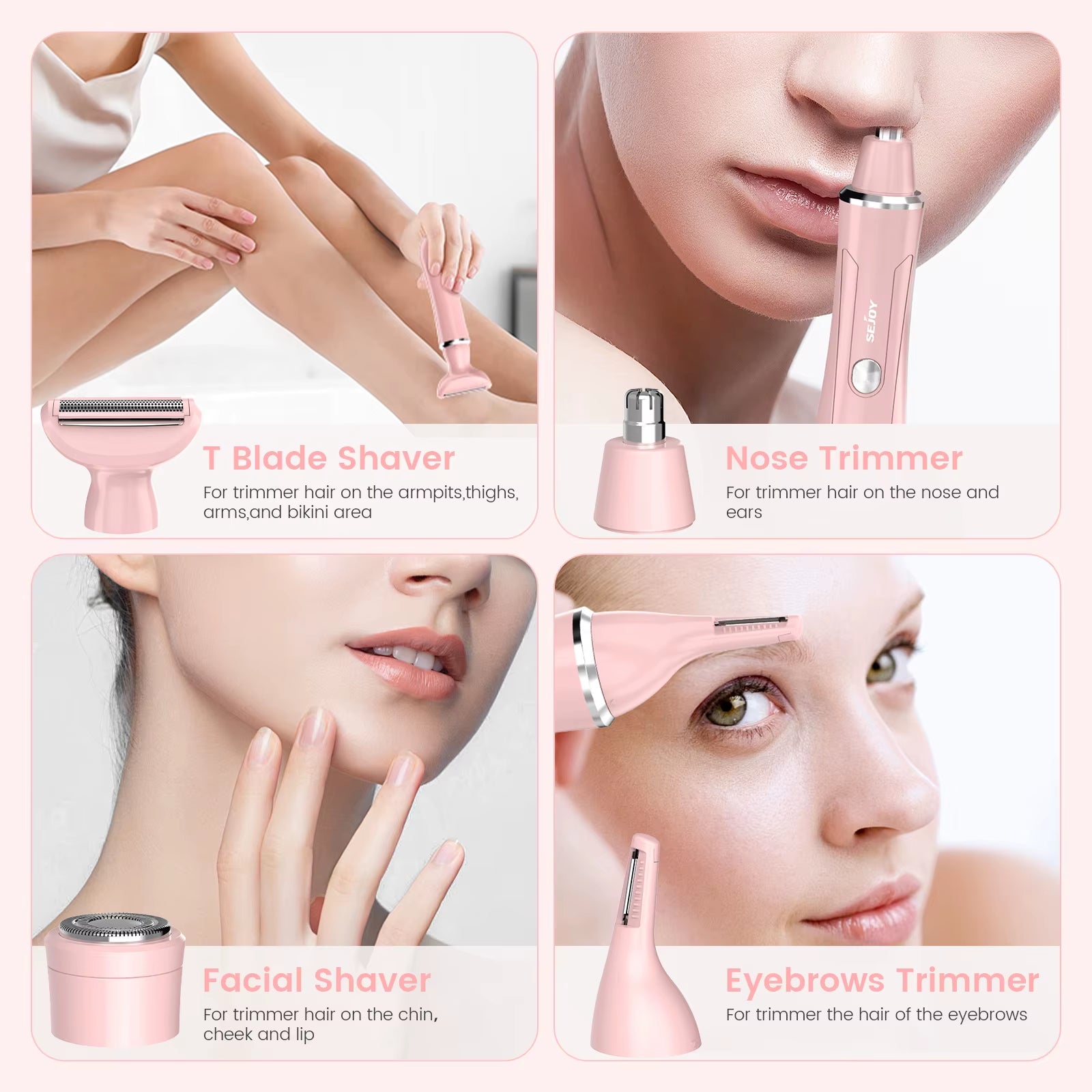 4-in-1 Electric Lady Shaver & Body Hair Removal Epilator