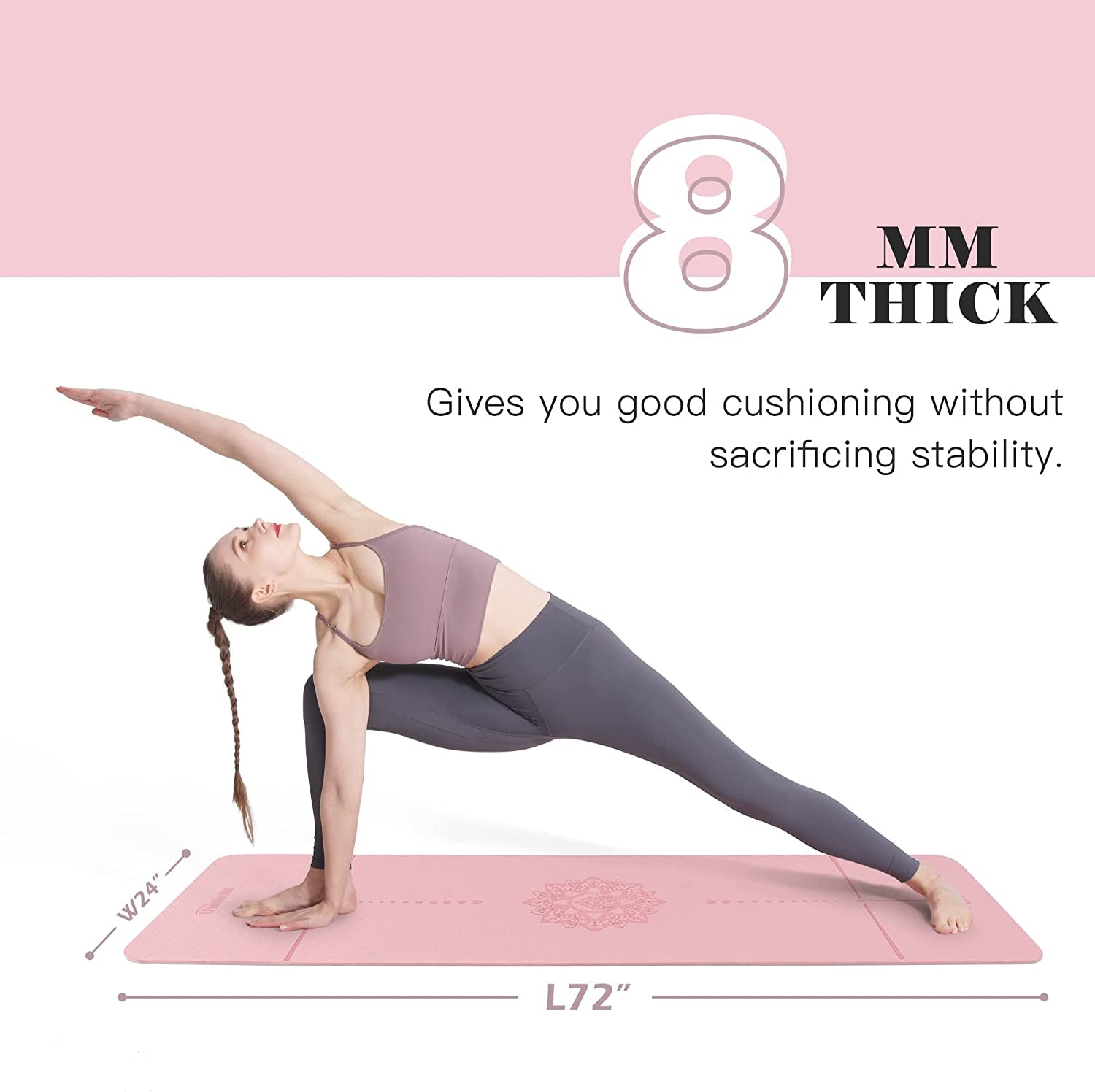 Extra Thick Non-Slip Yoga Mat – 1/3" TPE with Strap & Bag
