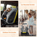 2-in-1 Folding Pet Stroller & Car Seat – Portable Dog & Cat Carrier