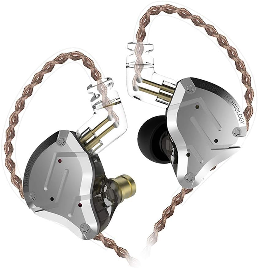 ZS10 Pro In-Ear Monitor Earbuds – 5 Driver HiFi IEM (No Mic)