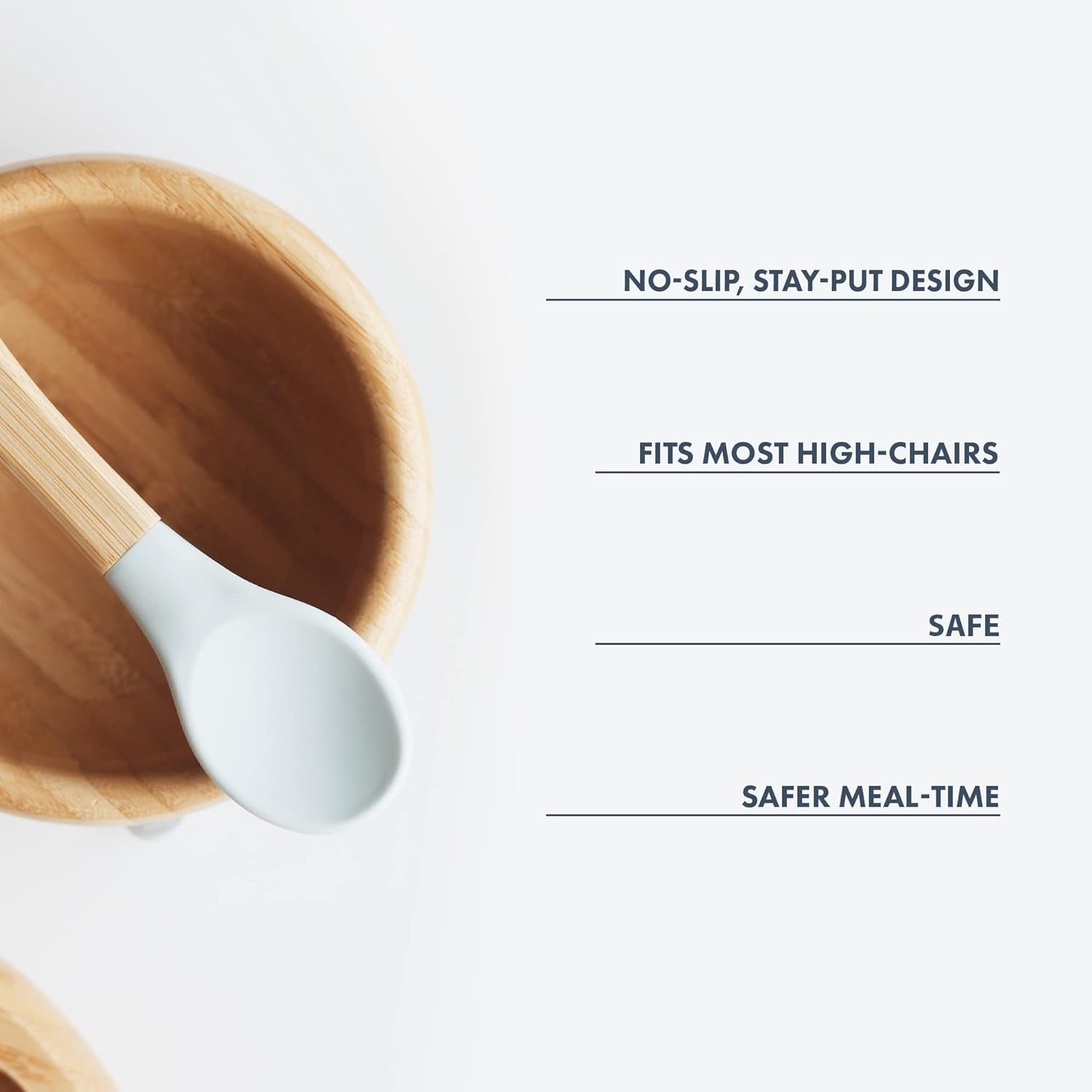 Bamboo Baby Bowl with Spoon & Suction Base – Non-Toxic Feeding Set