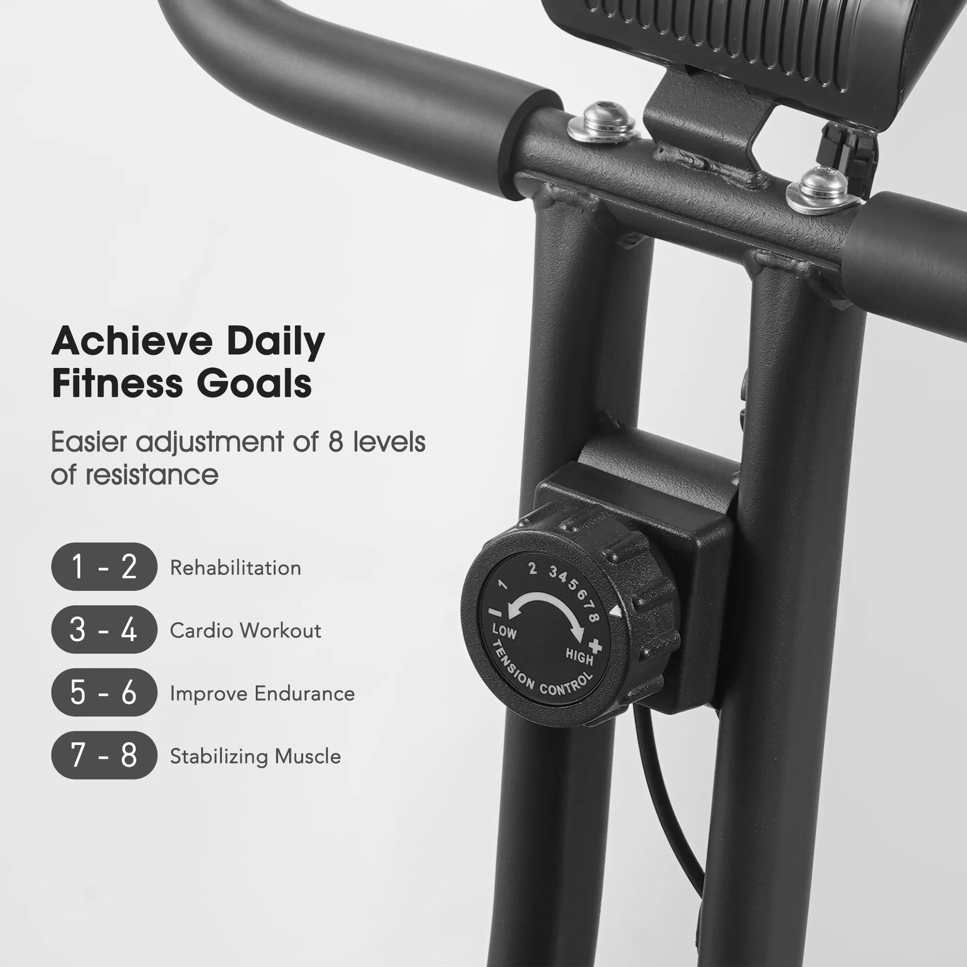 Folding Recumbent Exercise Bike – Stationary Bike with LCD & Phone Holder