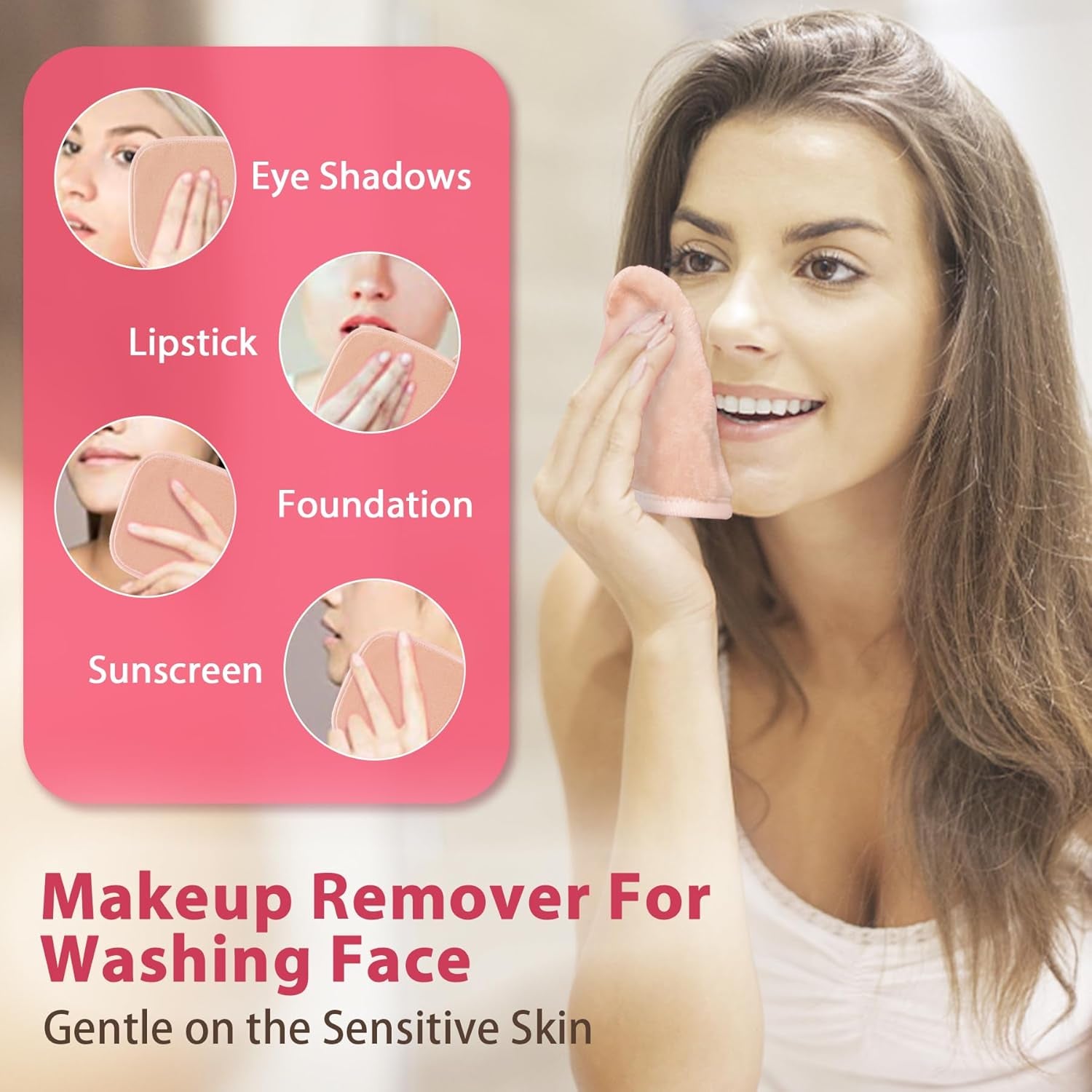 Reusable Makeup Remover Cloths – 12 Pack Microfiber Face Towels