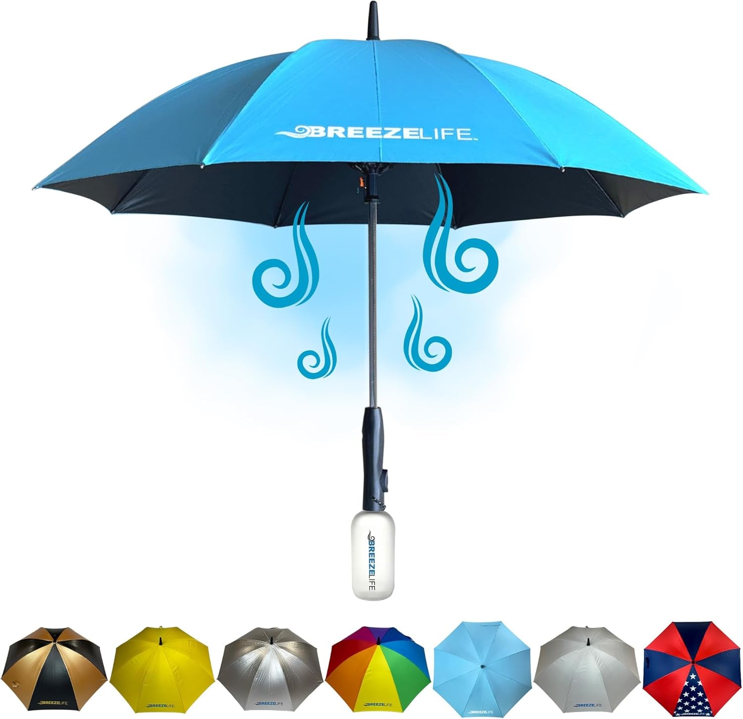 3-in-1 Sun Umbrella with Fan and Mister – UV Protection