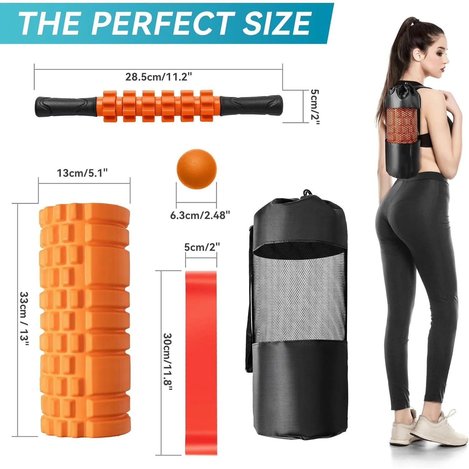5-in-1 Foam Roller Set – Deep Tissue Muscle Massage & Trigger Point Therapy Kit