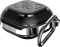 TPU Metal Case for Galaxy Buds FE/2 Pro/Live – Black with Keychain Clip