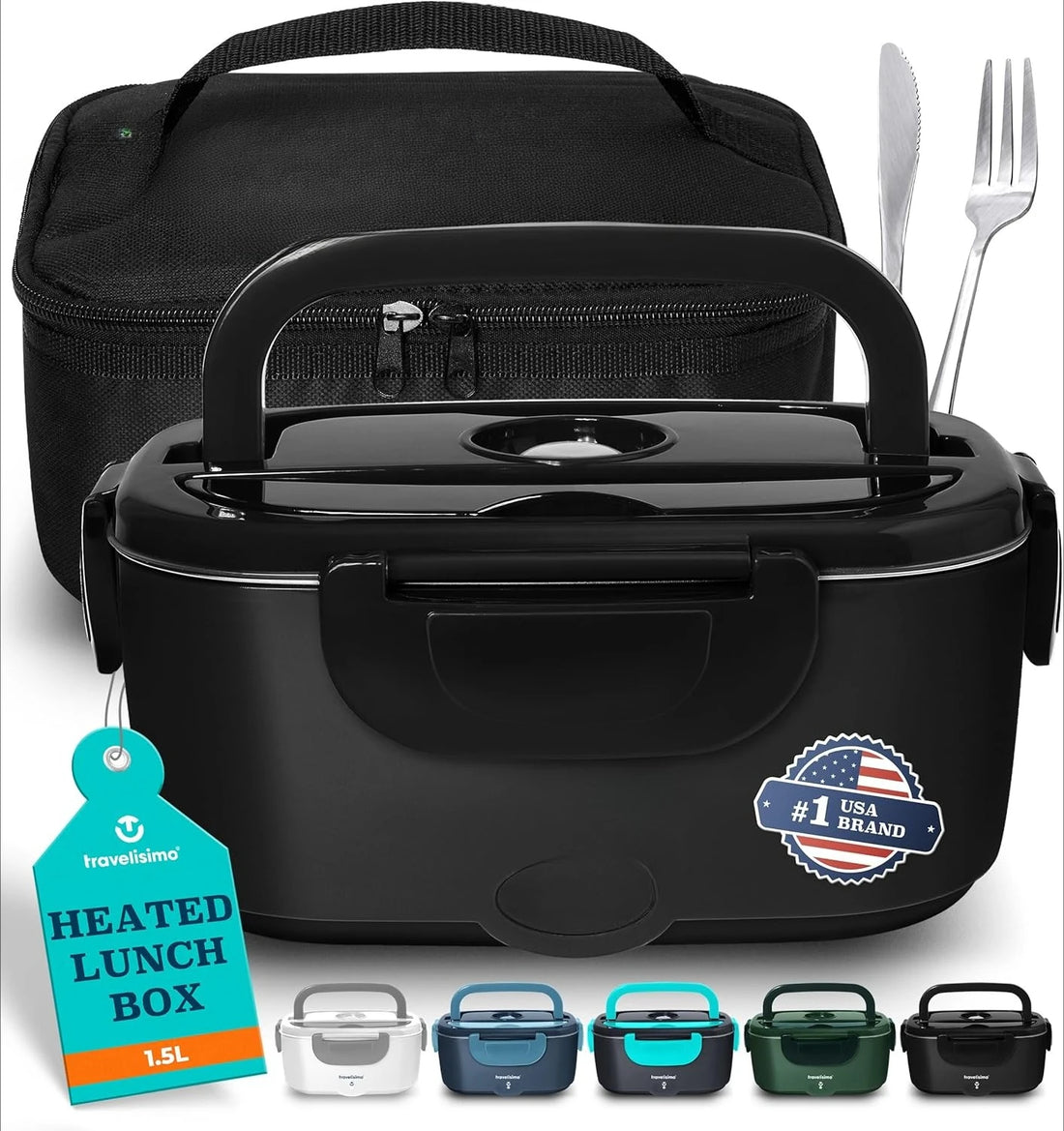 80W Electric Lunch Box for Adults – 1.5L Stainless Steel Food Warmer for Car