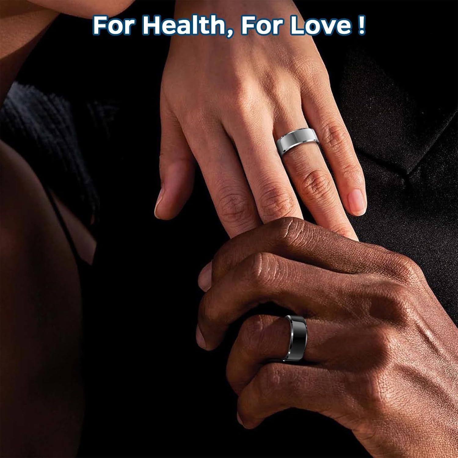 Smart Fitness Ring Health & Sleep Tracker with Air Gestures – Black