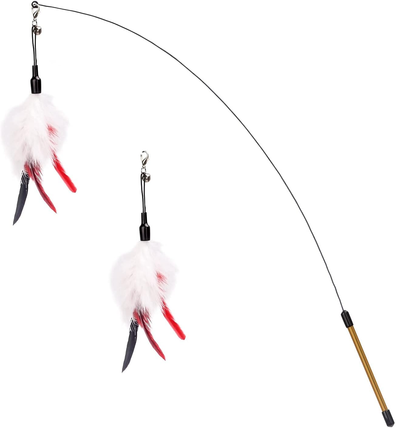 Feather Teaser Cat Toy – 34.5" Interactive Wand with Bell for Kittens & Cats