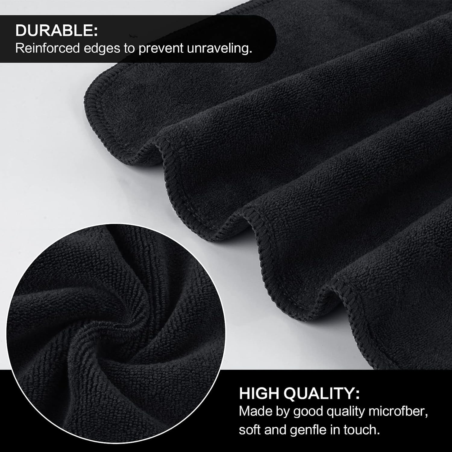 Reusable Microfiber Facial Washcloths – 12" x 12" Makeup Remover