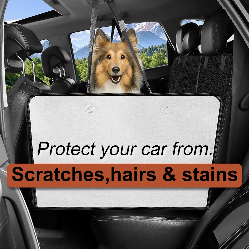 Back Seat Extender for Dogs – Waterproof PU Dog Car Seat Cover with Hard Bottom