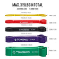5-Pack Pull-Up Assist Resistance Bands Set with Door Anchor