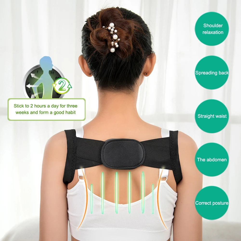 Adjustable Posture Corrector Belt for Back Support – Unisex Anti-Slouch Strap
