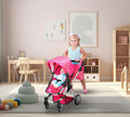 Foldable Baby Doll Stroller with Polka Dots – Adjustable Handle
