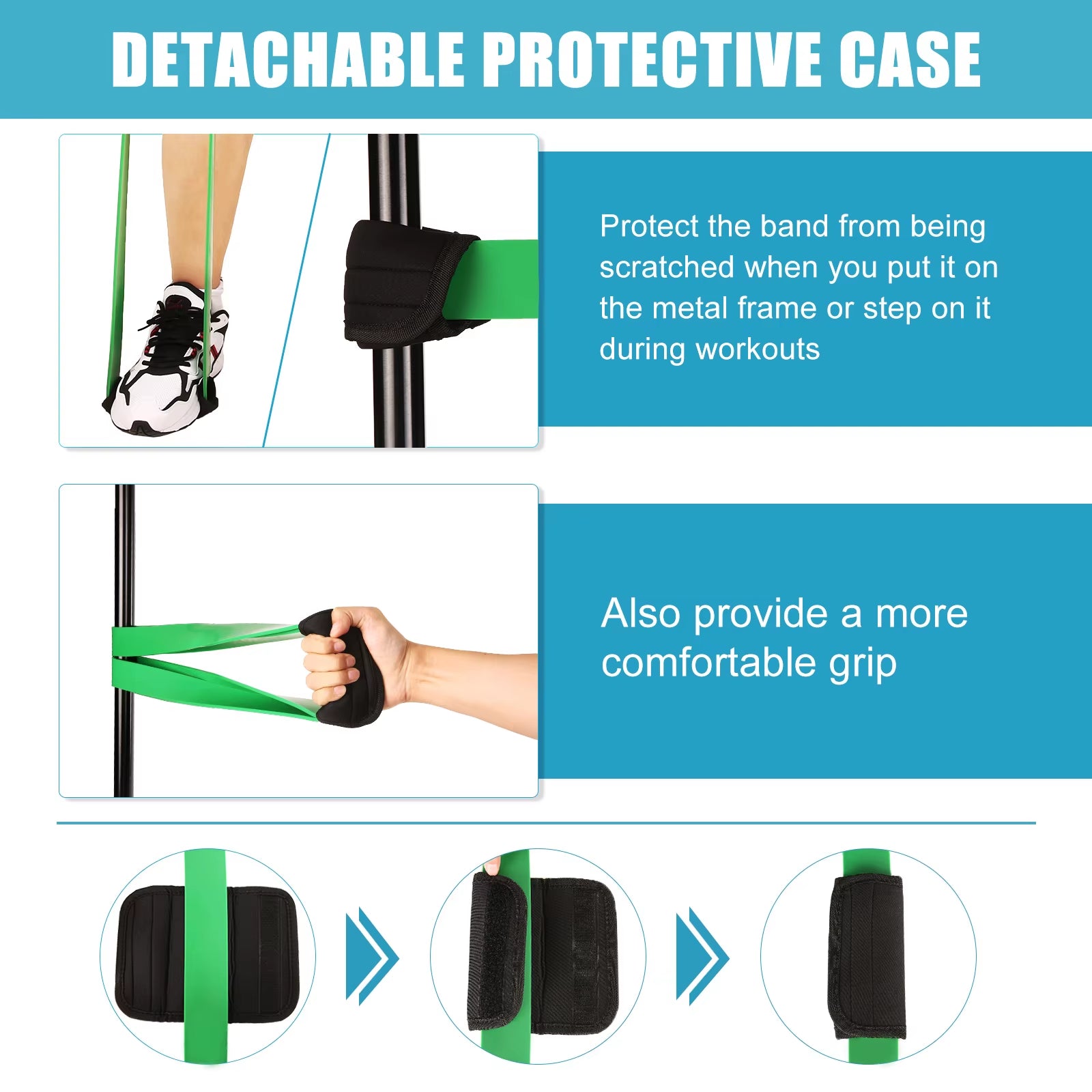 5-Pack Pull-Up Assist Resistance Bands Set with Door Anchor