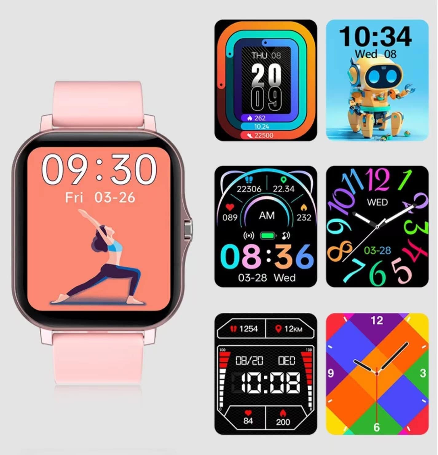 Smart Fitness Tracker Watch – Heart, Sleep, SpO2, 8 Modes, Waterproof