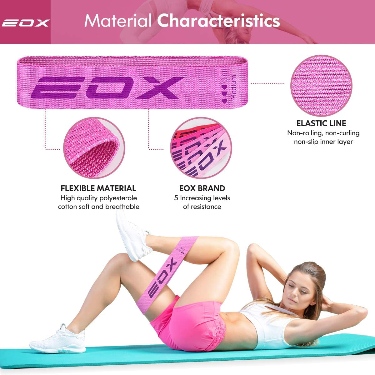 Fabric Resistance Loop Bands – 5 Levels for Legs & Glutes