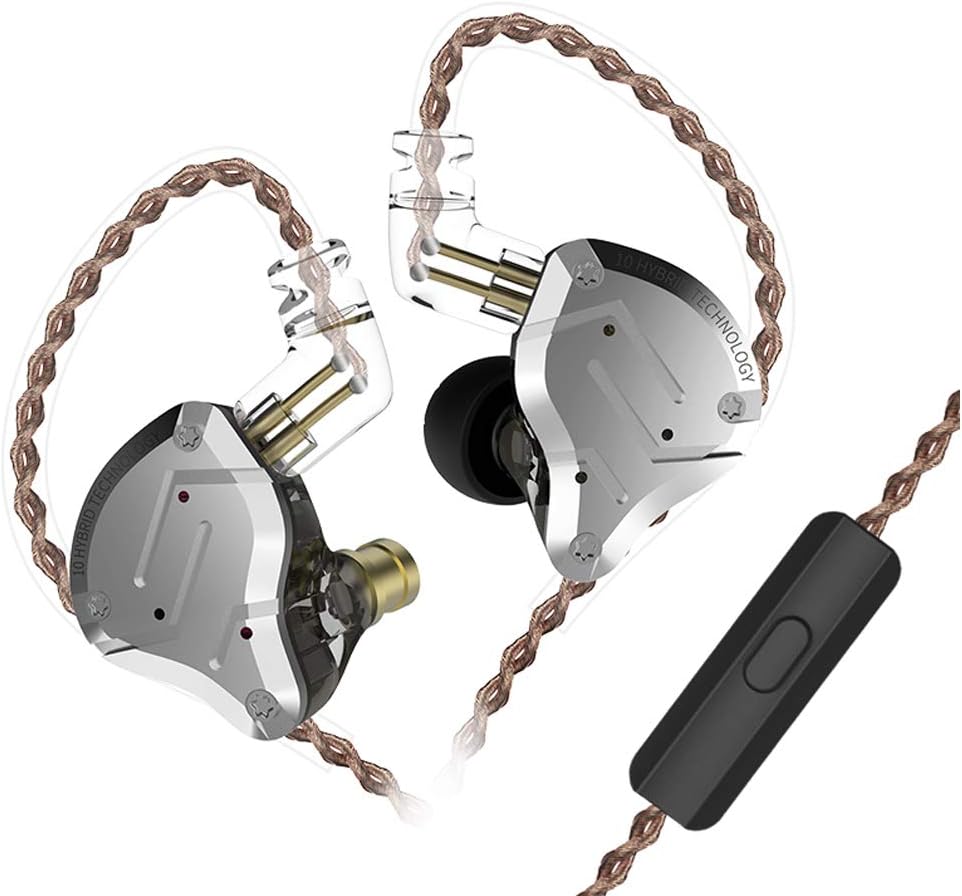 ZS10 Pro In-Ear Monitor Earbuds – 5 Driver HiFi IEM (No Mic)