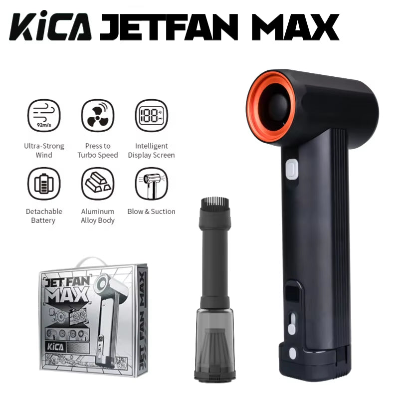 Jetfan Max Turbo Handheld Fan – 85,000RPM, 6x4000mAh, Aluminum Body