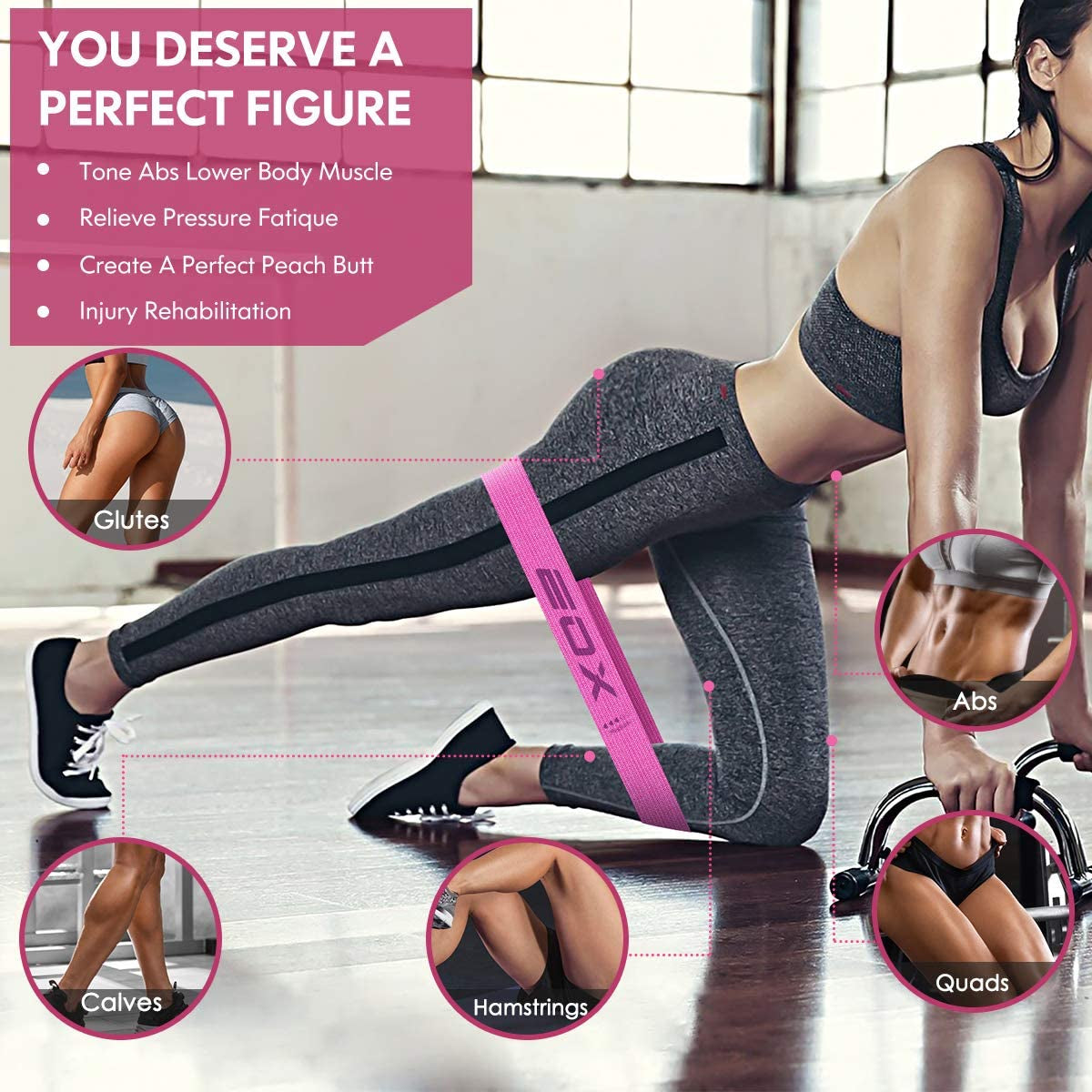 Fabric Resistance Loop Bands – 5 Levels for Legs & Glutes