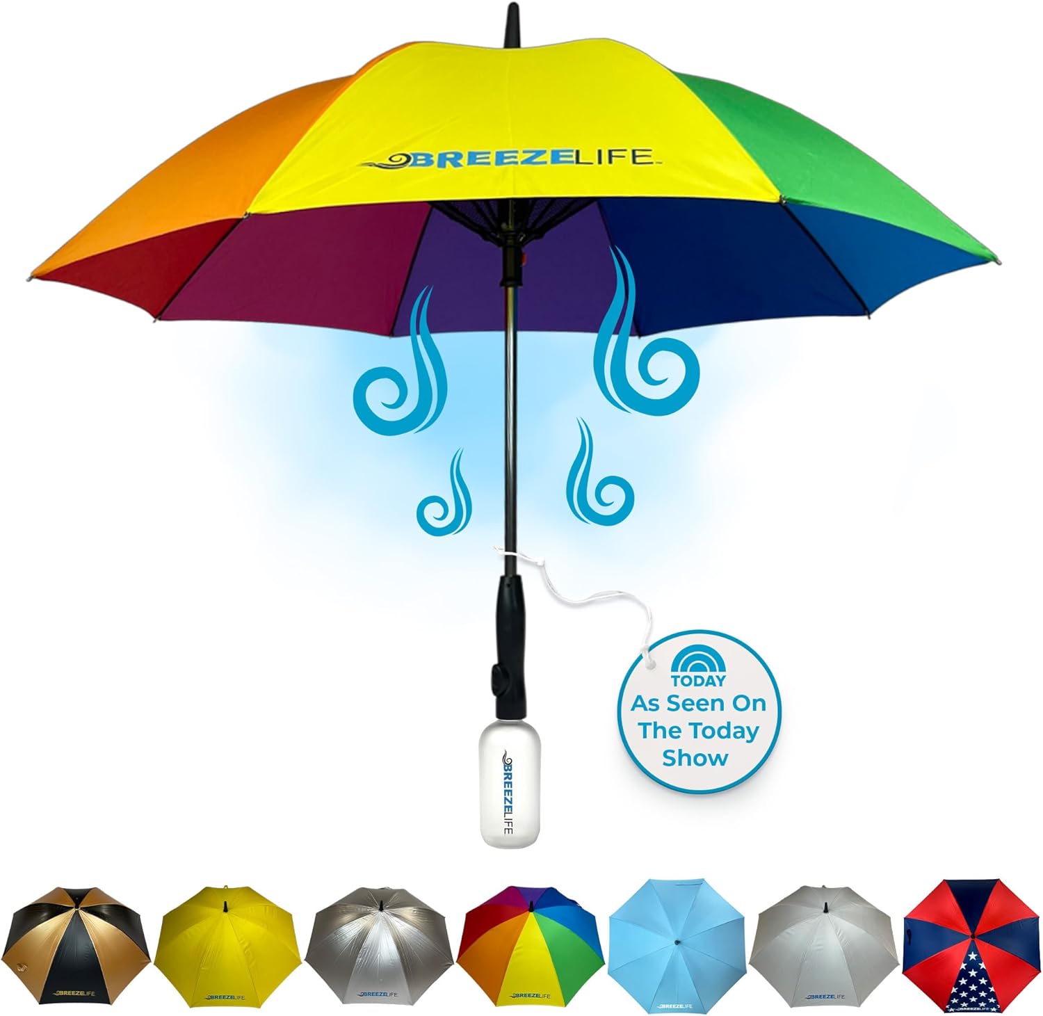 3-in-1 Sun Umbrella with Fan and Mister – UV Protection