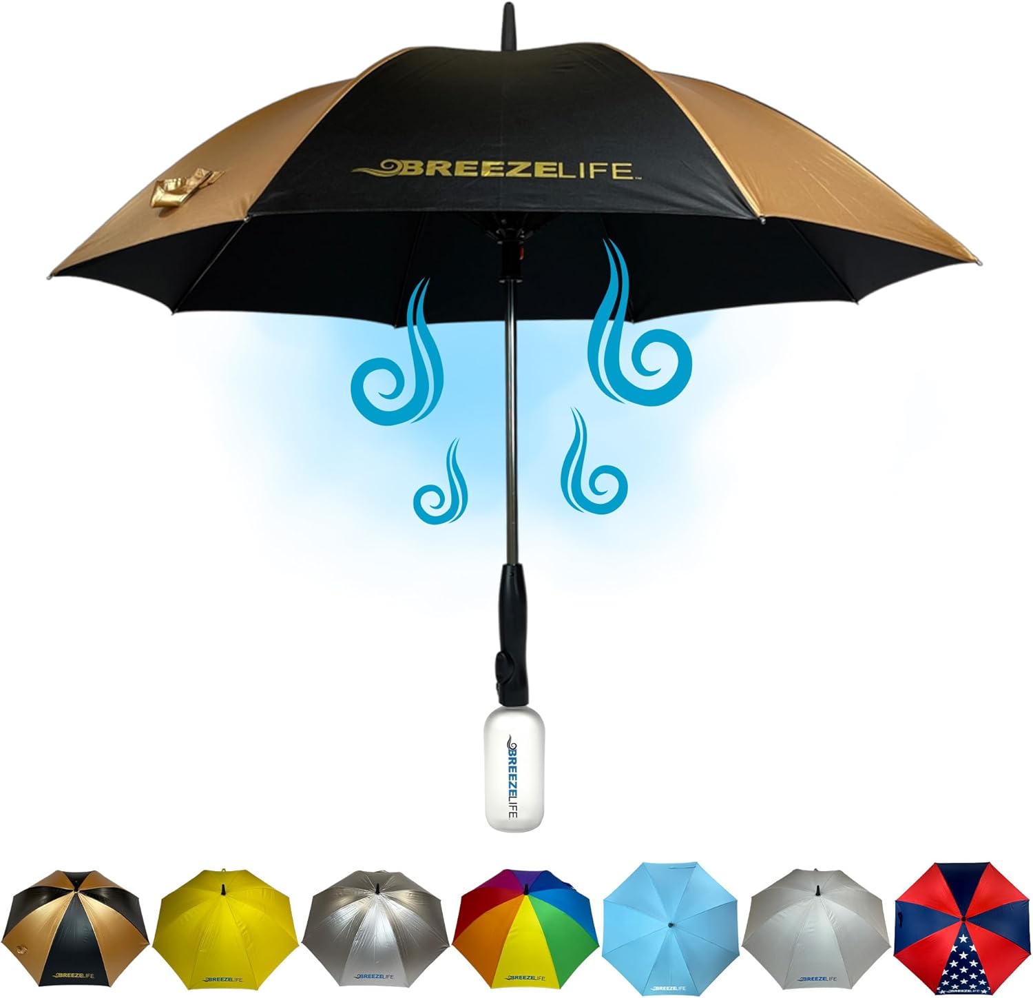 3-in-1 Sun Umbrella with Fan and Mister – UV Protection