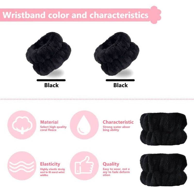 2Pcs Microfiber Face Washing Wristbands – Stretchy & Absorbent