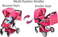 Foldable Baby Doll Stroller with Polka Dots – Adjustable Handle